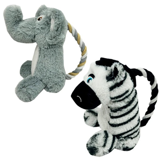 9" Stuffed Animal Pet Dog Chew Toy with Pulling Rope