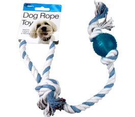Toy Dog Round Rope Dog Rope Toy with Plastic Ball – CaliBay’s Corner